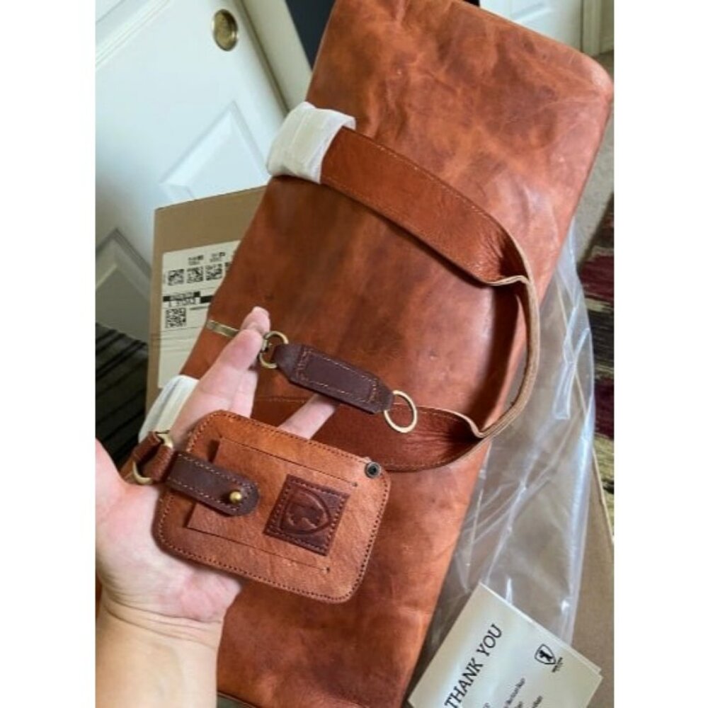 Vintage Leather Duffle Bag Oslo for Travel or the Gym, Overnight Bag